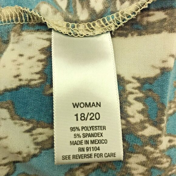 Dress Barn Turquoise Beaded Boho Asymetric Hem Tunic Women's 18/20 Stretch Top - Picture 9 of 11